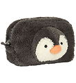 Jellycat taske - 13x19 cm - Peanut Penguin Pouch - Grå