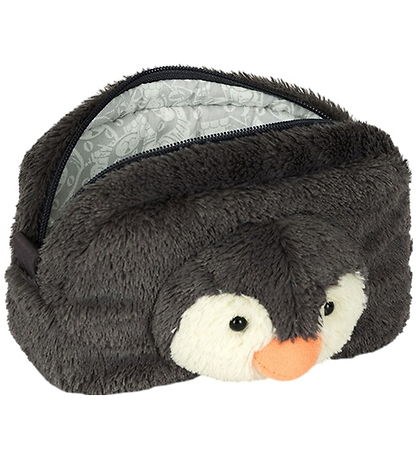 Jellycat taske - 13x19 cm - Peanut Penguin Pouch - Grå