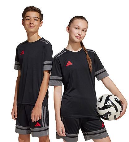 adidas Performance T-shirt - Squa25 - Sort/Tefrfo/Purrub