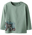 Name It Bluse - NmmLudde - Jadeite m. Traktor