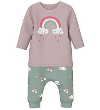Name It Sæt - Bluse/Bukser - NbfVubie - Burnished Lilac/Jadeite