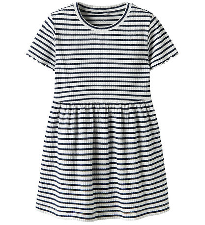 Name It kjole - Rib - NmfVemma - Bright White/Blue