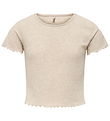 Kids Only T-shirt - Rib - KogNella - Pumice Stone/Melange