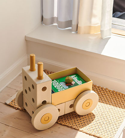 MODU Gåvogn 3-i-1 - 48x27x44 cm - Sand Grey/Honey Yellow