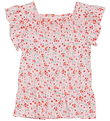 Minymo Top - Rosen Quartz m. Blomster