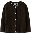 Name It Cardigan - Strik - NmfFleslit - Seal Brown m. Hulmønster