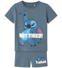 Name It Nattøj - 2-delt - NmmArush - Stitch - Blue Mirage