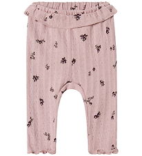 Name it Leggings - NbfLower - Burnished Lilac m. Blomster