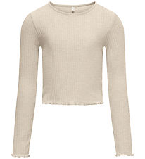 Kids Only Bluse - Rib - KogNella - Pumice Stone/Melange