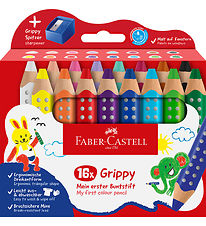 Faber-Castell Farveblyanter - XXL Jumbo Grip + Spidser - 16 stk.