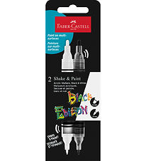 Faber-Castell Tuscher - Shake & Paint Acrylic - 2 Stk. - Sort/Hv