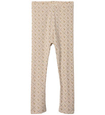 Lil' Atelier Leggings - Rib - NmfGago - Gray Morn/Vintage Flower