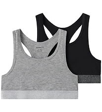 Name It Tops - Noos - NkfShort - 2-Pack - Black/Grey Melange