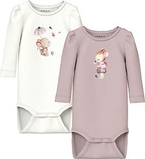 Name It Bodyer l/æ  - NbfLotus - 2-pak - Cloud Dancer/Burnished