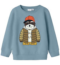 Name It Sweatshirt - NmmKamden - Dusty Blue m. Print