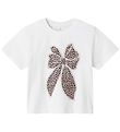 Name It Stuttermabolur - NmfLeoanja - Bright White M. Prentað