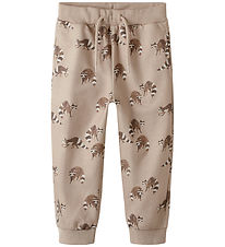 Name it Sweatpants - NmmKeonel - Simply Taupe m. Print