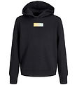 Jack & Jones Hættetrøje - JjPan - Sort m. Logo