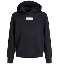 Jack & Jones Hættetrøje - JjPan - Sort m. Logo