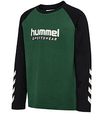 Hummel Bluse - hmlJr Logo - Mørkegrøn