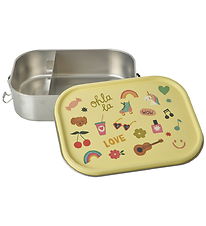 Rice Madkasse - Rustfrit Stål - Stor - 2 Rum - Soft Yellow Unico