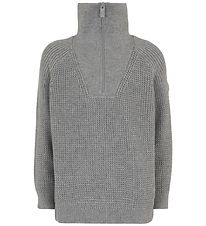 Emporio Armani Bluse m. Lynlås - Strik - Gråmeleret