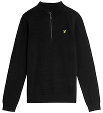 Lyle & Scott Bluse m. Lynlås - Strik - Jet Black