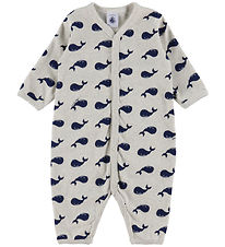 Petit Bateau Natdragt - Beigemeleret m. Hvaler