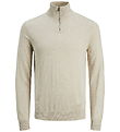 Jack & Jones Blússa - Prjónað - Noos - JjeEmil - Haframjöl/Melan