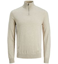 Jack & Jones Bluse - Strik - Noos - JjeEmil - Oatmeal/Melange