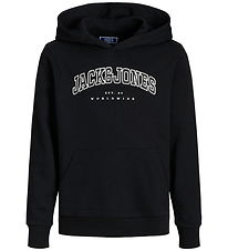 Jack & Jones Hættetrøje - JjeCaleb - Sort/LOOSE