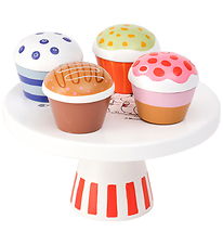 Kids Concept Legemad - Fad m. Kager - Træ - 16 cm - Træ m. Mumit