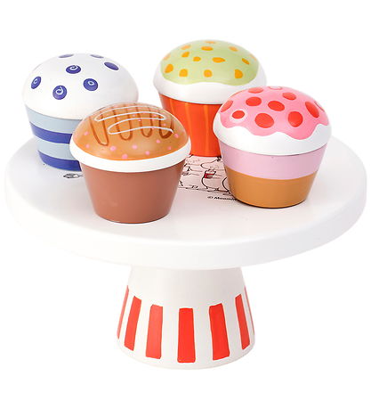 Kids Concept Legemad - Fad m. Kager - Træ - 16 cm - Træ m. Mumit