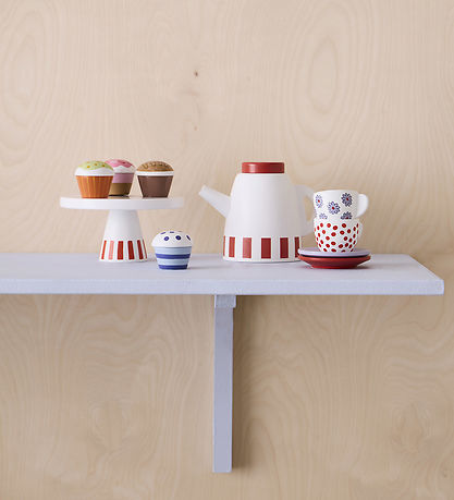Kids Concept Kaffestel - Træ - Hvid/Rød m. Mumitrolde