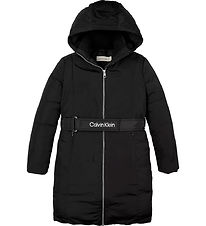 Calvin Klein Dynefrakke m. Bælte - Ck Black