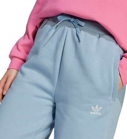 adidas Originals Sweatpants - Wide Leg - Tactile Blue/Hvid