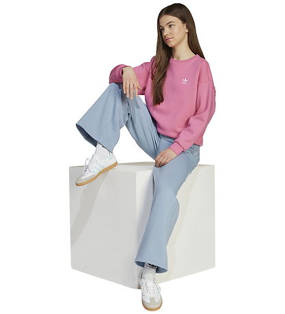 adidas Originals Sweatpants - Wide Leg - Tactile Blue/Hvid