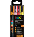 Posca Filzstifte - PC-3M - 4 st. - Orange/Pink/Rot/Gelb m. Glitz