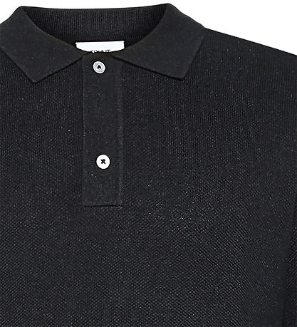Grunt Pikétröja - Stickad - GrHam - Black Melerad