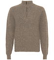 Grunt Bluse m. Lynlås - Strik - GrTone - Nature Melange