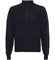 Grunt Bluse m. Lynlås- Strik - GrTone - Navy Melange