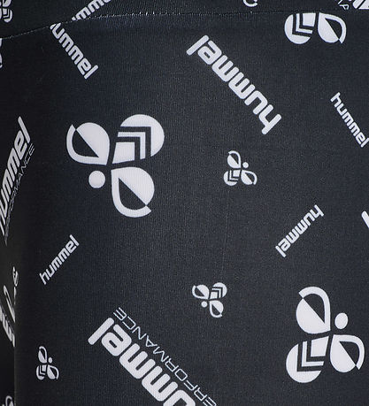 Hummel Leggings - hmlJR Gym - Sort/Hvid m. logo