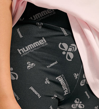 Hummel Leggings - hmlJR Gym - Sort/Ebony m. Logo