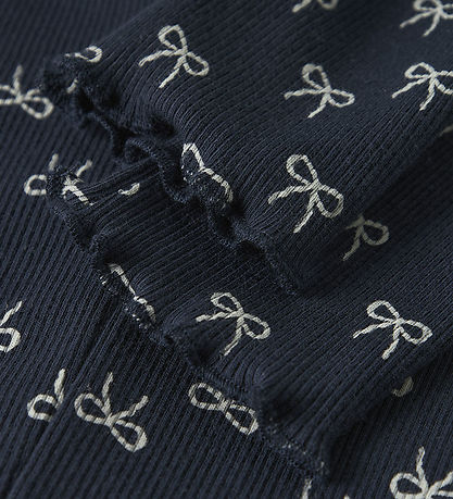 Name It Leggings - Rib - NmfKarinna - Navy Blazer m. Sløjfer