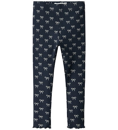 Name It Leggings - Rib - NmfKarinna - Navy Blazer m. Sløjfer