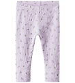 Name It Leggings - Rib - NbfHofie - Misty Lilac m. Blomster