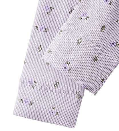 Name It Leggings - Rib - NbfHofie - Misty Lilac m. Blomster