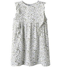 Name It Kjole - NmfJolly - Star White m. Blomster