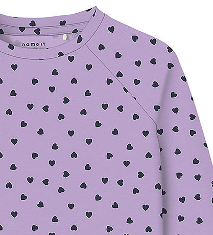 Name It Kjole - NmfPbelle - Lavendula/Heart In Dark Sapphire