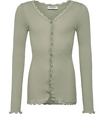 Rosemunde Cardigan - Rib - Balta - Abbey Stone m. Blonder